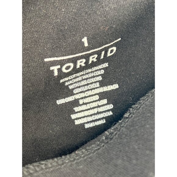 Torrid Black Pull-On Leggings Size 1X Cotton Blend Comfortable Stretch - Picture 3 of 3
